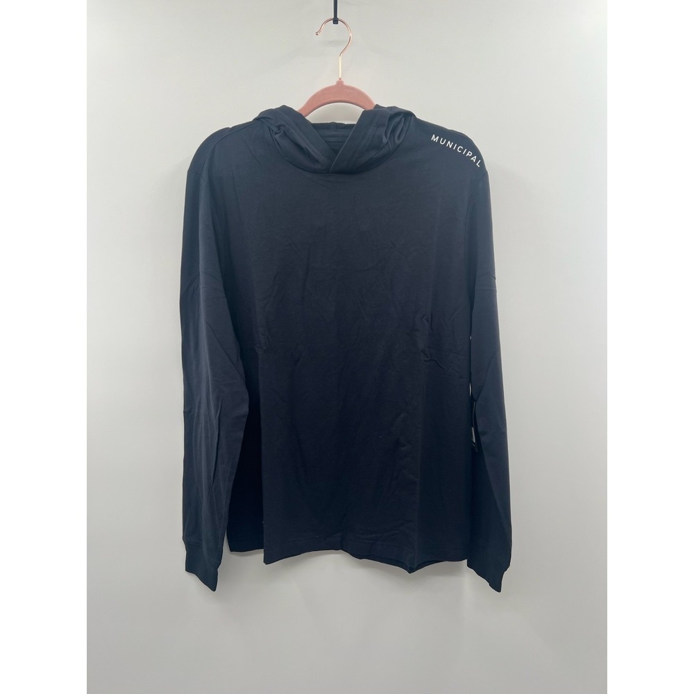 NWT Municipal Enduro Stretch LS Hooded T-Shirt Men's Small‎ Black Athletic Fit